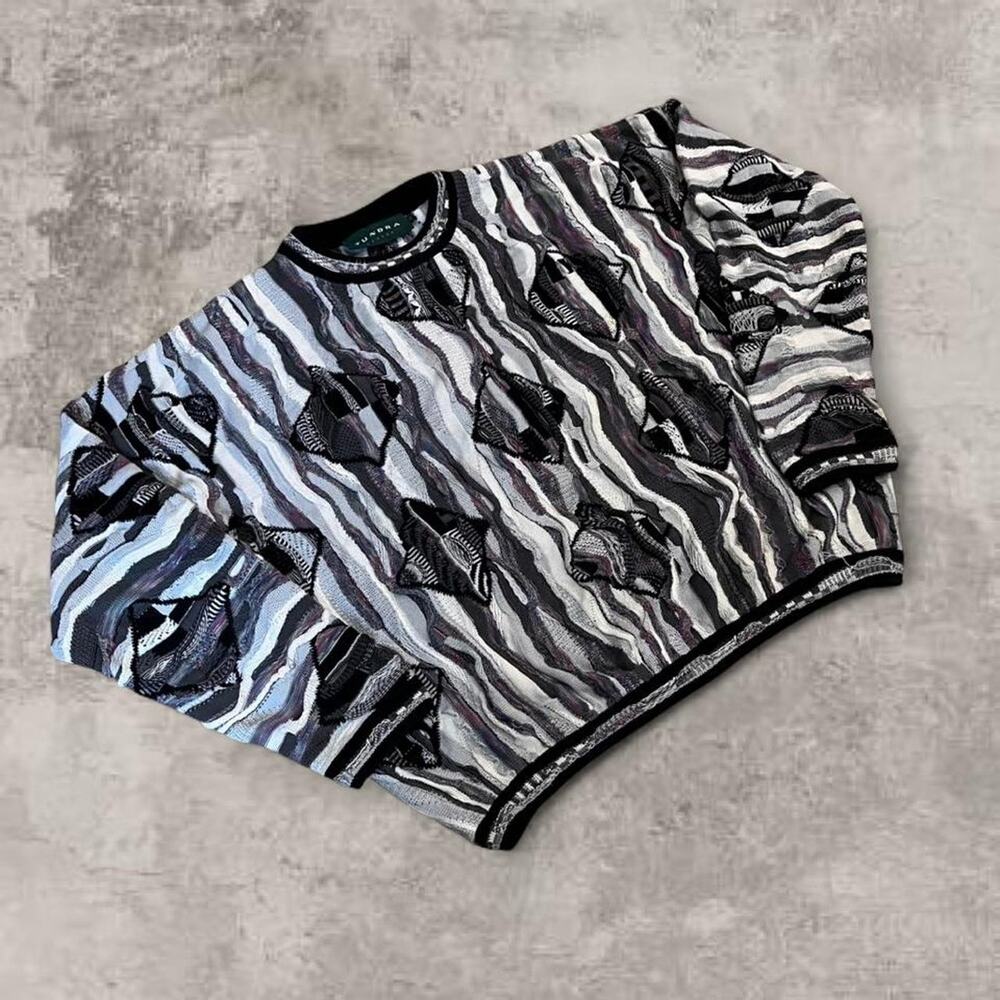 Coogi Original Blues Tundra Style Diamond Print Pink Jumper Knit Sweater US XL